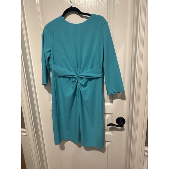 Donna Morgan Women’s Aqua Blue Knot-Front Dress Size 14 NWOT - Picture 16 of 16